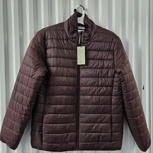 Goodfellow & Co man puffer jacket burgundy red M
